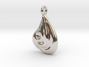 Heart Wave Pendant in Rhodium Plated Brass