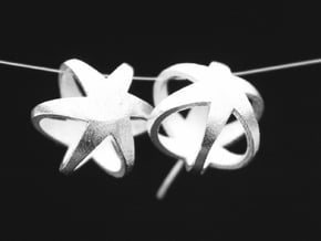 3D STAR GLITZ STUD EARRINGS in Natural Silver