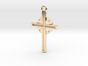 Cross larger 50mm in 14k Gold Plated Brass