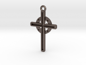 Cross larger 50mm in Polished Bronzed Silver Steel
