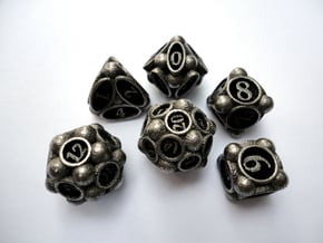 Spore Dice Set in Polished Bronzed Silver Steel