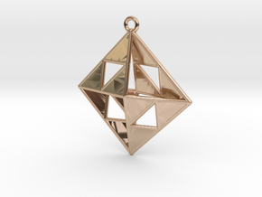 OCTAHEDRON Earring / Pendant Nº1 in 14k Rose Gold Plated Brass