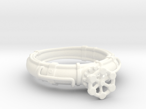 Pipe Ring with valve in White Processed Versatile Plastic