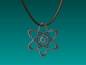 Planetary Atom Pendant in Polished Bronzed Silver Steel