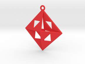 OCTAHEDRON Earring / Pendant Nº1 in Red Processed Versatile Plastic