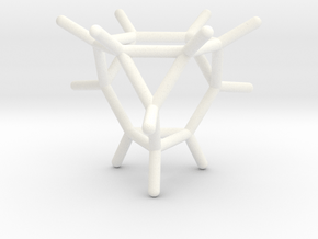 0290 Truncated Tetrahedron Molecule (C12H12) in White Processed Versatile Plastic