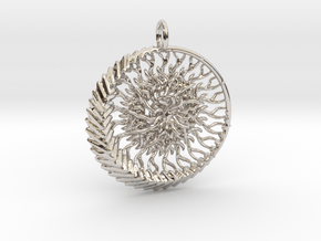  1 piece sun and moon pendant in Rhodium Plated Brass