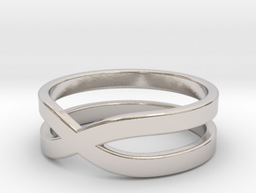 Ring "Across" Size 7 (17,3mm) in Rhodium Plated Brass