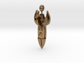 "D" Rocket Keychain ver 2 in Natural Brass