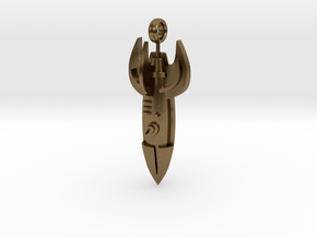 "D" Rocket Keychain ver 2 in Natural Bronze