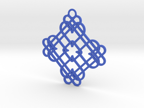 Double Quad Heart Knot Pendant in Blue Processed Versatile Plastic
