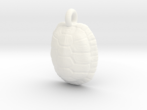 Turtle Shell Pendant Version 1 in White Processed Versatile Plastic