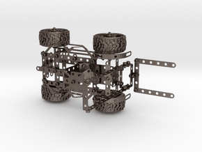 Meccano forklift in Polished Bronzed Silver Steel