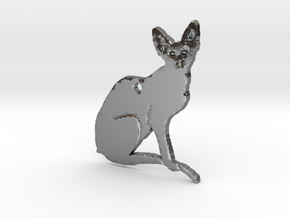 Oriental Cat with Details FINAL in Polished Silver