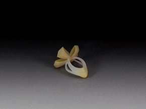 Bow Ring in White Natural Versatile Plastic