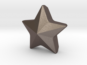 Wall hanging star in Polished Bronzed Silver Steel