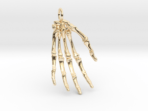 Hand bones with loop in 14k Gold Plated Brass