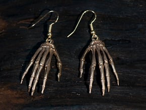Hand Pendant Earring Pair in Natural Bronze