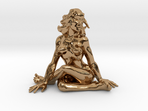 Yoga lady 2" tall in Polished Brass