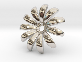 Daisy Pendant Shapeways in Platinum