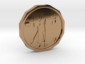 Dudeist Coin in Polished Brass