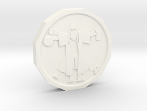 Dudeist Coin in White Processed Versatile Plastic