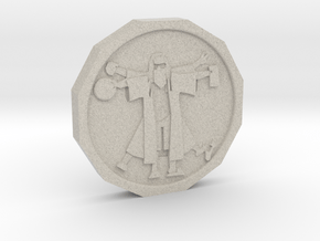 Dudeist Coin in Natural Sandstone