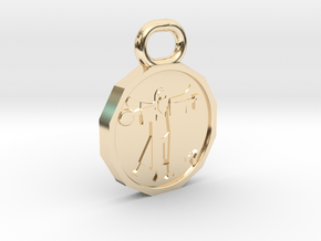 Dudeist Coin Pendant in 14K Yellow Gold