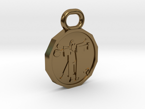 Dudeist Coin Pendant in Polished Bronze