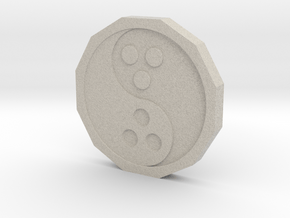Dudeist Coin (Heads on both sides) in Natural Sandstone