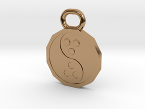 Dudeist Pendant (Heads on Both Sides) in Polished Brass