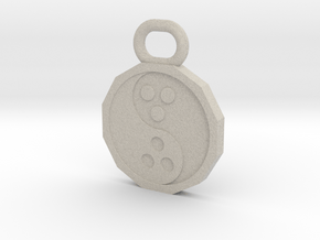 Dudeist Pendant (Heads on Both Sides) in Natural Sandstone