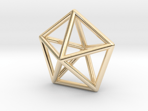 0307 J13 Pentagonal Bipyramid E (a=1cm) #1 in 14K Yellow Gold