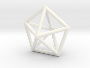 0307 J13 Pentagonal Bipyramid E (a=1cm) #1 in White Processed Versatile Plastic