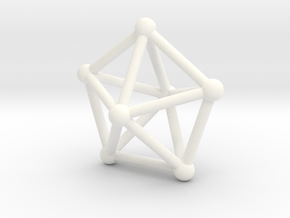 0308 J13 Pentagonal Bipyramid V&E (a=1cm) #2 in White Processed Versatile Plastic