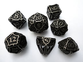 Large Premier Dice Set with Decader in Polished Bronzed Silver Steel