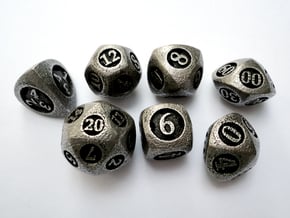 Overstuffed Dice Set with Decader in Polished Bronzed Silver Steel