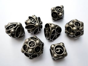 Spore Dice Set with Decader in Polished Bronzed Silver Steel