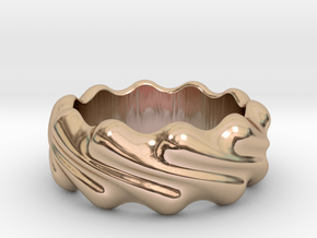 Ring Wave 25 - Italian Size 25 in 14k Rose Gold Plated Brass