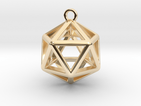 Icosahedron Pendant in 14K Yellow Gold