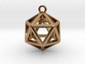 Icosahedron Pendant in Polished Brass