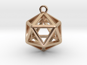 Icosahedron Pendant in 14k Rose Gold Plated Brass