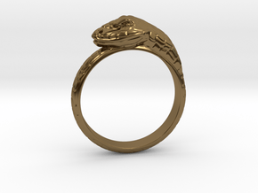 Snake Ring - (Sizes 5 to 15 available) US Size 9 in Polished Bronze