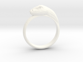 Snake Ring - (Sizes 5 to 15 available) US Size 9 in White Processed Versatile Plastic