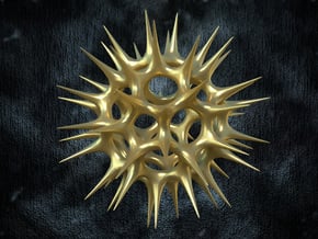 Acrosphaera (Radiolaria) in 14k Gold Plated Brass