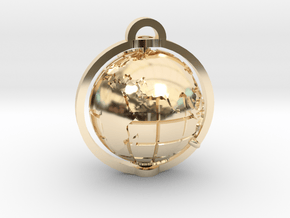 World Pendant in 14K Yellow Gold: Extra Small
