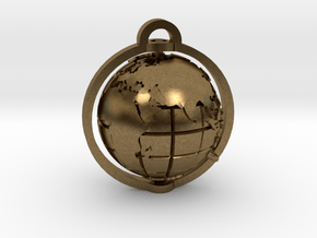World Pendant in Natural Bronze: Extra Small