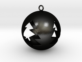 Tree Bauble Christmas Tree Ornament in Matte Black Steel