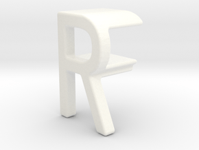 Two way letter pendant - FR RF in White Processed Versatile Plastic