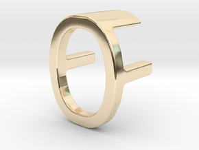 Two way letter pendant - FO OF in 14k Gold Plated Brass